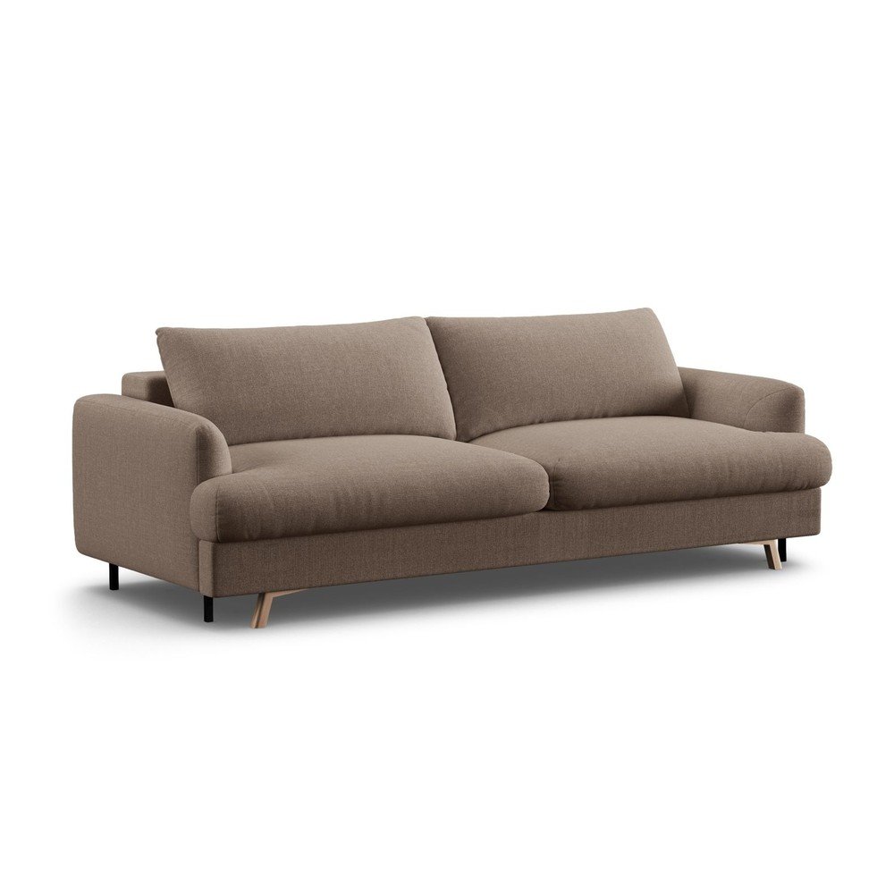 Szarobrązowa rozkładana/ze schowkiem sofa 233 cm Naomi – Micadoni