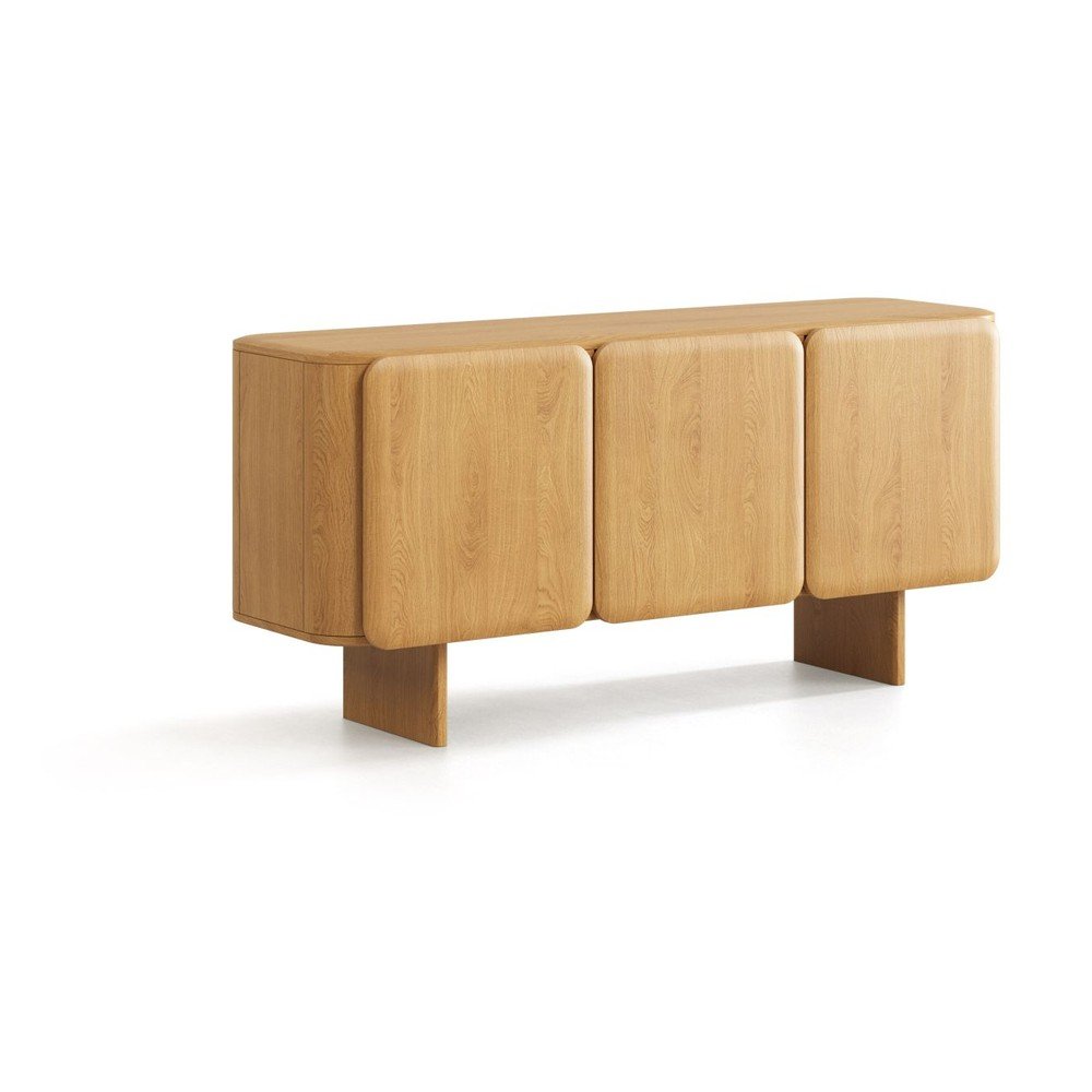 Komoda z litego drewna dębowego w naturalnym kolorze 160x76x45 cm Charlotte – Micadoni