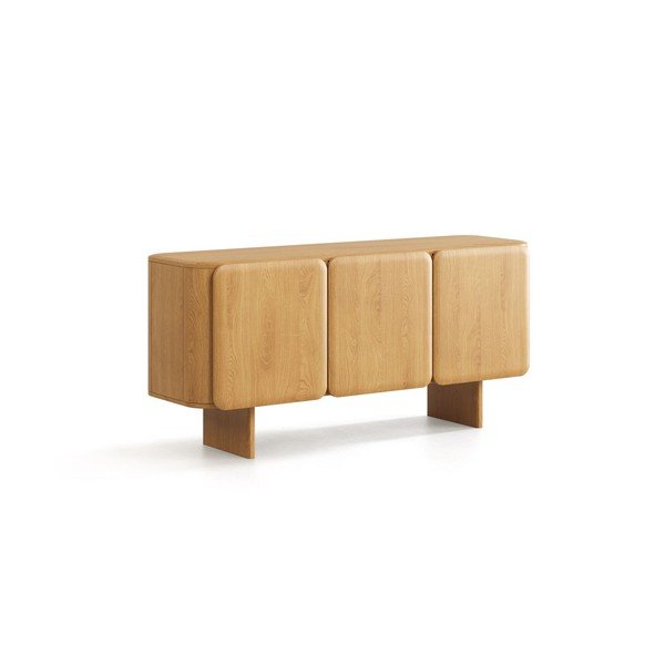 Komoda z litego drewna dębowego w naturalnym kolorze 160x76x45 cm Charlotte – Micadoni 
