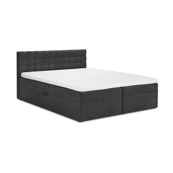 Ciemnoszare łóżko boxspring ze schowkiem 180x200 cm Jade – Mazzini Beds