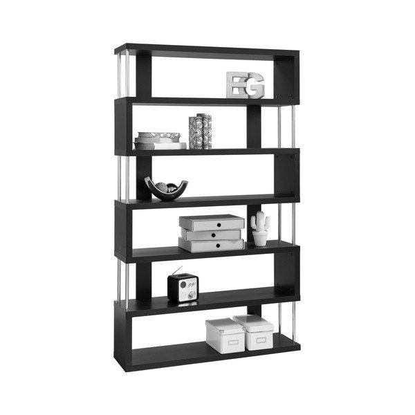 Czarna biblioteczka z 6 półkami Støraa Kiera-image-1