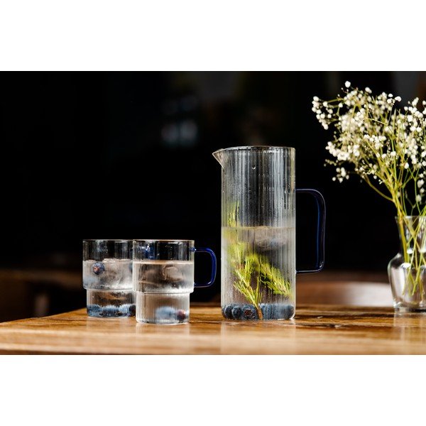Niebieskie szklane kubki zestaw 2 szt. do cappuccino 350 ml Livio – Vialli Design-image-2