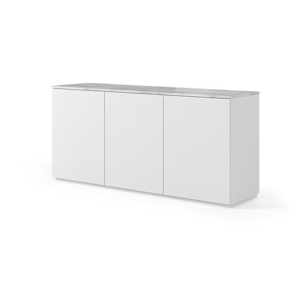 Biała komoda z blatem w dekorze jasnego marmuru TemaHome Join, 180x84 cm-image-1