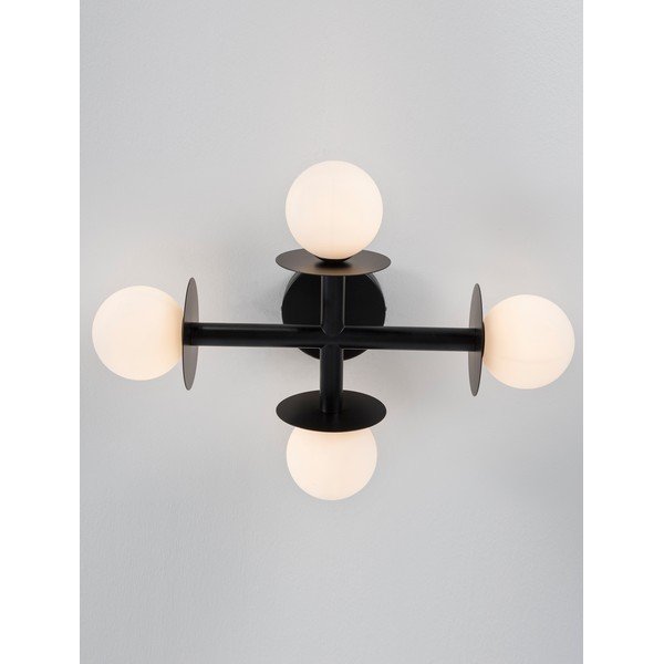 Biała/czarna metalowa lampa sufitowa ze szklanym kloszem 37x51 cm Pielo – Nova Luce-image-4