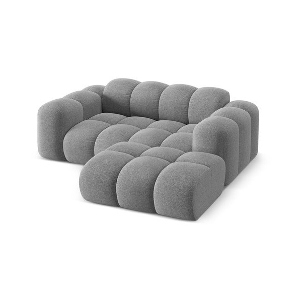 Jasnoszary narożnik z tkaniny szenilowej (prawostronny/z szezlongiem) Treno – Cosmopolitan Design-image-2