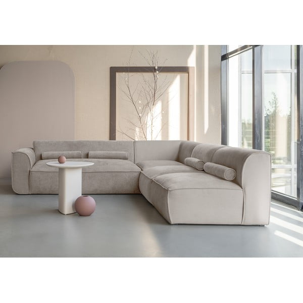 Beżowy narożnik (prawostronny) Flex Felix – Miuform-image-1