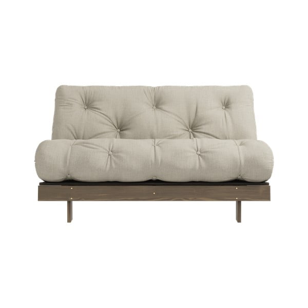 Beżowa lniana rozkładana sofa 140 cm Roots – Karup Design