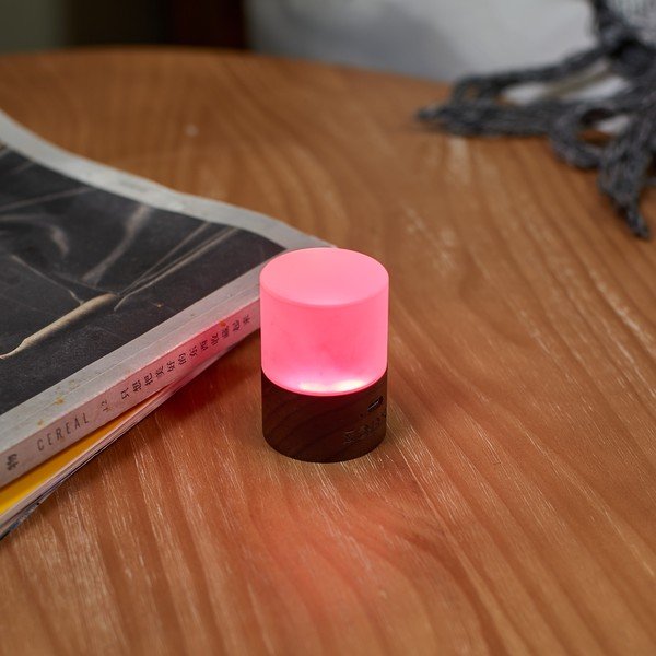 Ciemnobrązowa lampa stołowa LED ze ściemniaczem i szklanym kloszem (wysokość 6 cm) Lemelia – Gingko-image-1