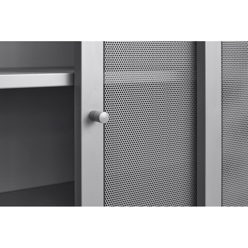 Szara metalowa szafka z drzwiami przesuwnymi 90x140x40 cm Veep – Unique Furniture (zdjęcie 9)