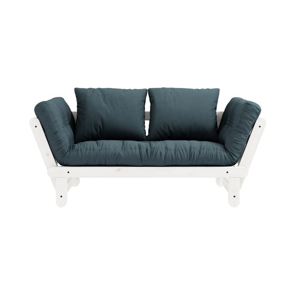 Sofa rozkładana z niebieskozielonym pokryciem Karup Design Beat White/Petrol Blue