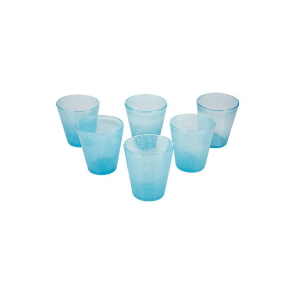 Zestaw 6 niebieskich szklanek Kaleidos Lux, 300 ml