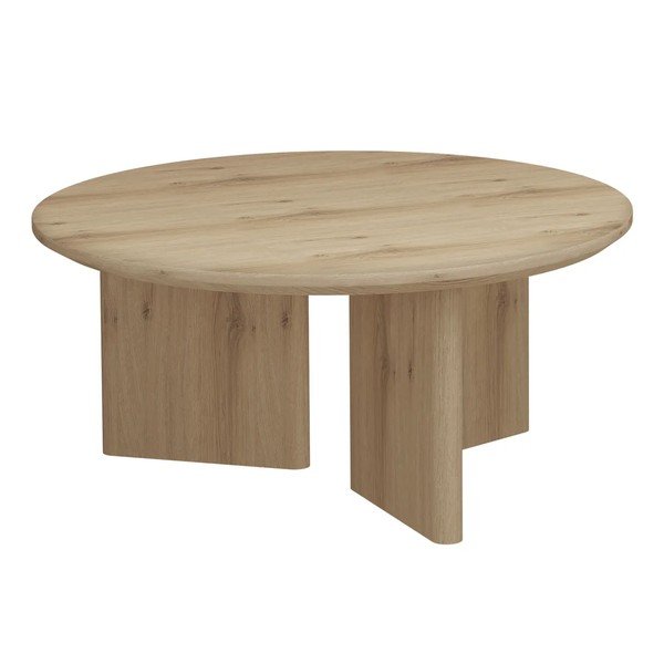 Okrągły stolik z blatem w dekorze dębu w naturalnym kolorze ø 80 cm Chatham – Støraa-image-3
