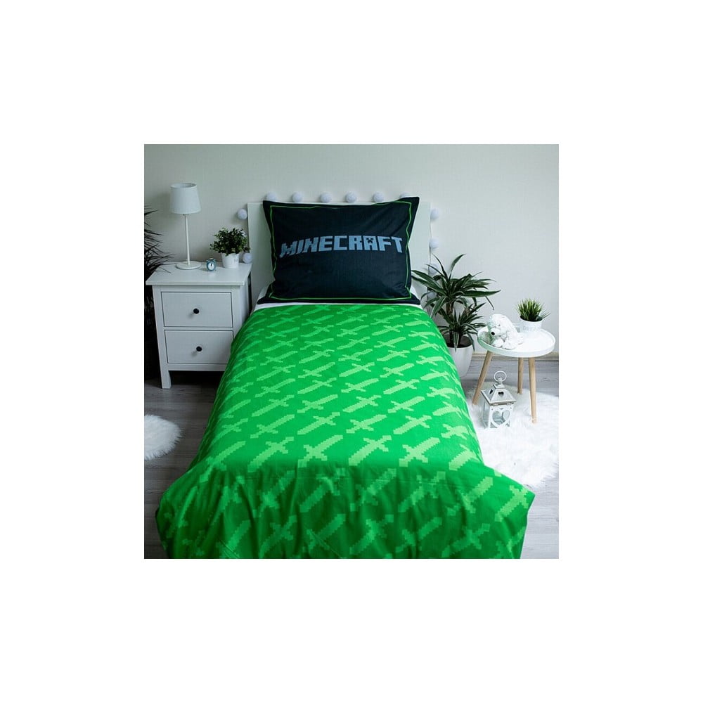 Bawełniana dziecięca pościel jednoosobowa 140x200 cm Minecraft Survival Mode – Jerry Fabrics (zdjęcie 3)