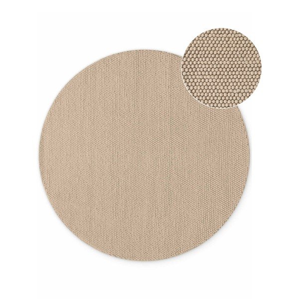 Beżowy wełniany okrągły dywan tkany ręcznie ø 200 cm Richmond Diana – Ted Baker
