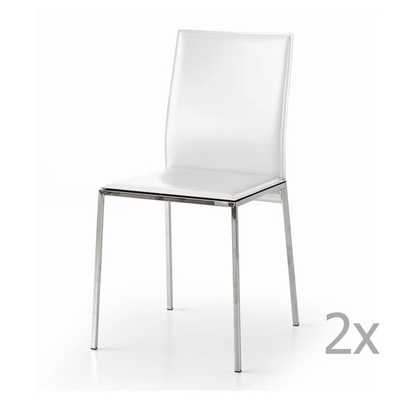 Zestaw 2 białych krzeseł Castagnetti Fax