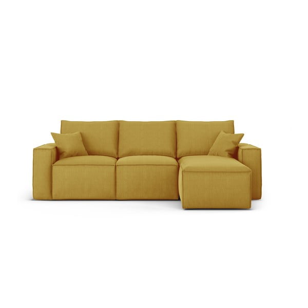 Żółta narożna sofa prawostronna Cosmopolitan Design Miami