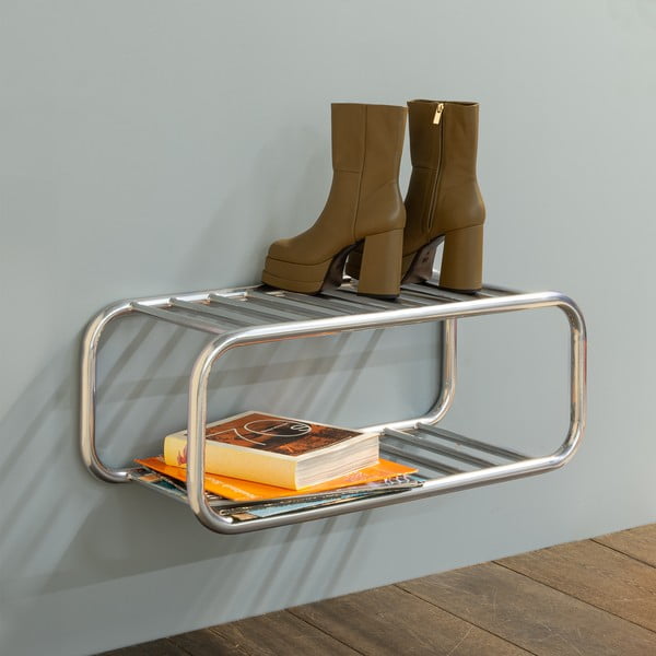 Metalowa wisząca szafka na buty w kolorze srebra 72x28x35 cm Retro – Spinder Design-image-1