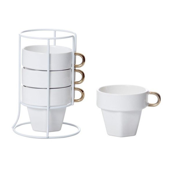 Zestaw 4 filiżanek na stojaku Cappuccino Tower