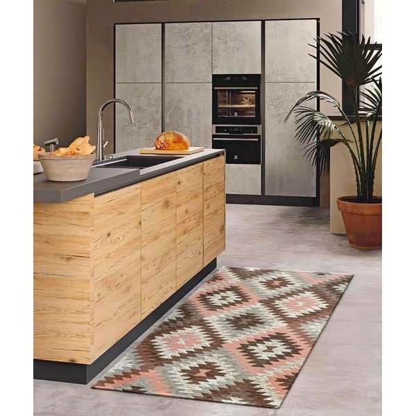Różowo-brązowy chodnik odpowiedni do prania 55x115 cm Avana Rosa – Floorita-image-1