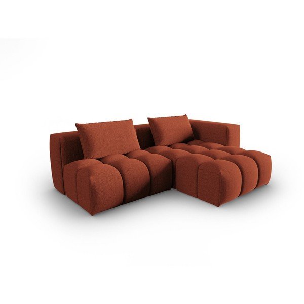 Narożnik (prawostronny/z szezlongiem) w kolorze terakoty Verona – Cosmopolitan Design