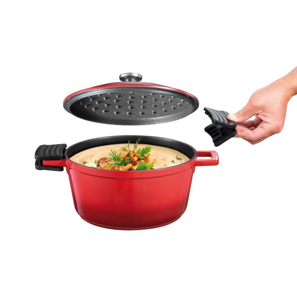 Garnek z nieprzywierającą powłoką i pokrywką odpowiedni na indukcję 2.7 l Bordeaux – Tescoma-image-2