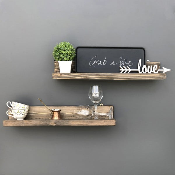 Zestaw 2 półek drewnianych Simple-image-3