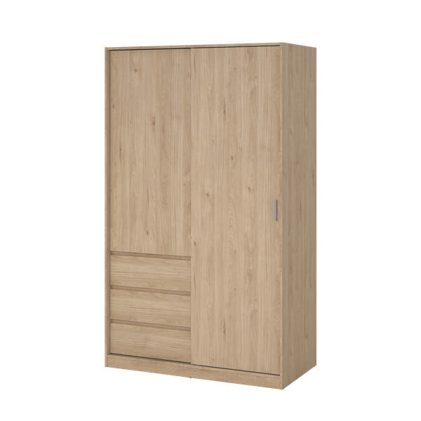 Szafa w dekorze dębu z drzwiami przesuwnymi w naturalnym kolorze 119x200x60 cm Naia – Tvilum-image-4