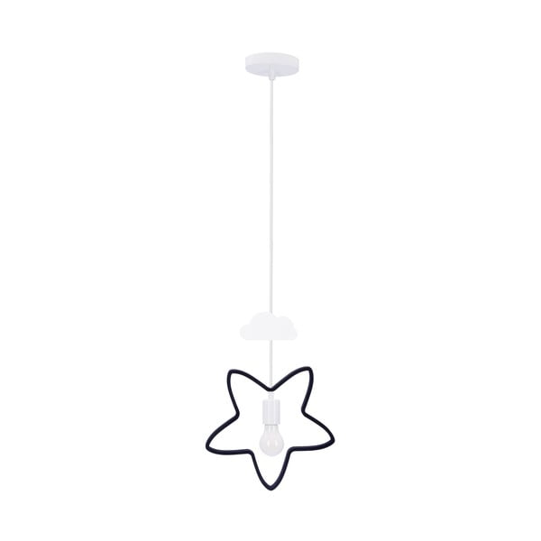 Czarno-biała lampa dziecięca z metalowym kloszem Single – Candellux Lighting