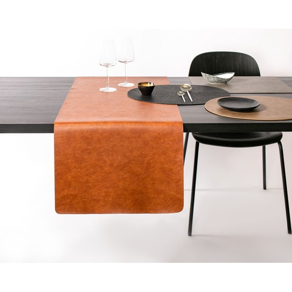 Ciemnobrązowa mata stołowa z imitacji skóry ZicZac Troja, 33x45 cm-image-3