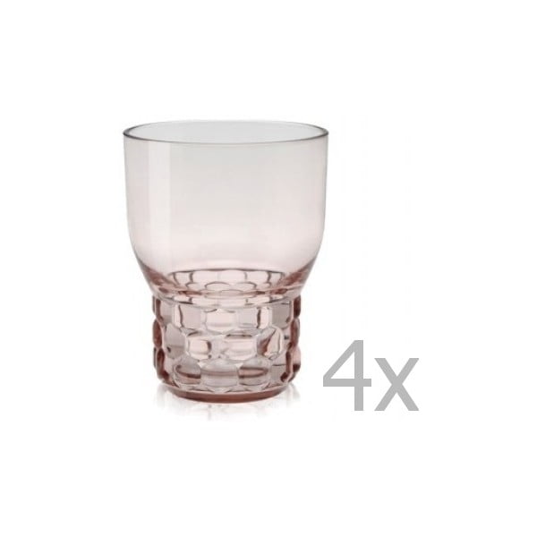 Zestaw 4 różowych szklanek Kartell Jellies, 300 ml