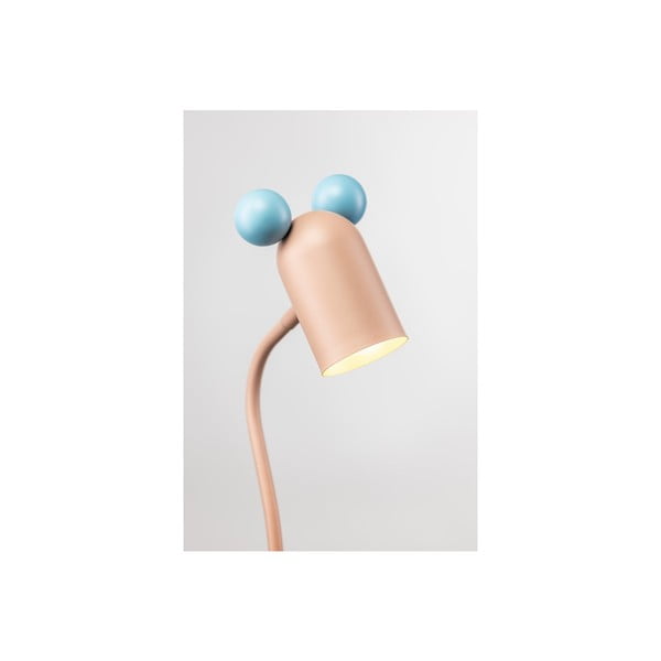 Jasnoniebiesko-różowa lampa stołowa z metalowym kloszem (wysokość 50 cm) Mouse – GTV-image-4