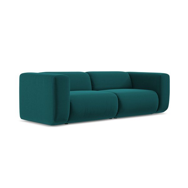 Turkusowa aksamitna sofa 228 cm Ekahi – Makamii-image-2