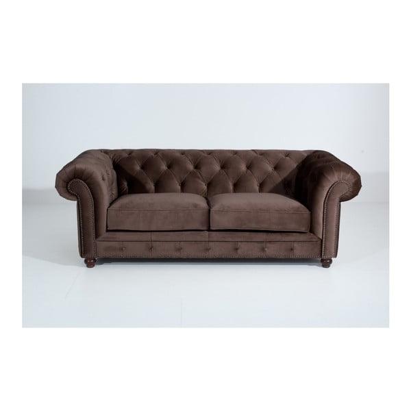 Ciemnobrązowa sofa Max Winzer Orleans Velvet, 216 cm