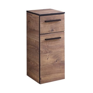 Brązowa niska szafka łazienkowa w dekorze dębu 30x72 cm Set 374 – Pelipal