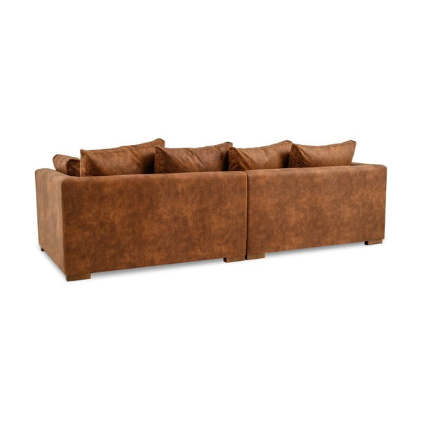 Koniakowa sofa z imitacji skóry 266 cm Hamburg – Scandic-image-3
