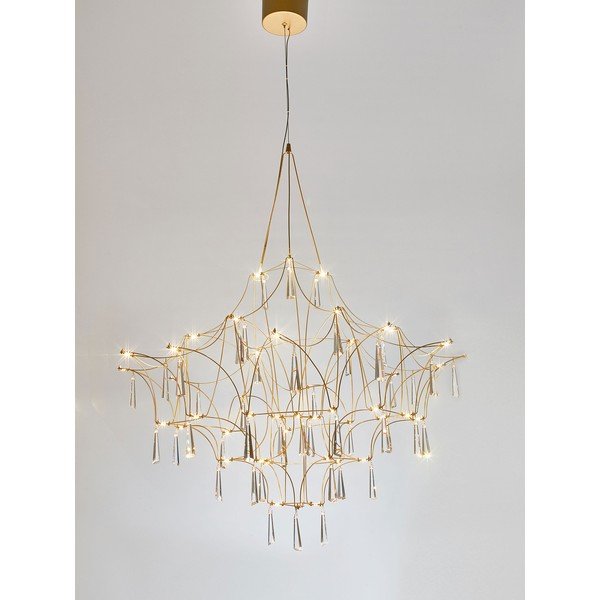 Metalowa lampa wisząca LED w kolorze złota ø 80 cm Goro – Nova Luce-image-3