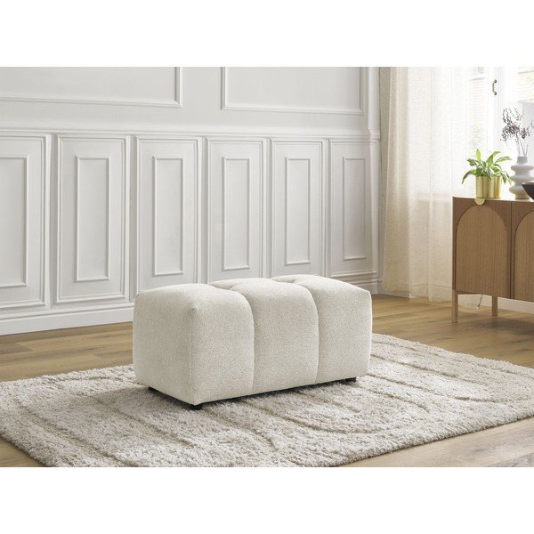 Biały podnóżek z tkaniny szenilowej Roxelane – Bobochic Paris-image-1