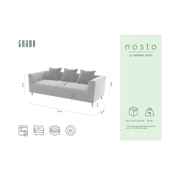 Beżowa aksamitna sofa Ghado Nosto-image-3