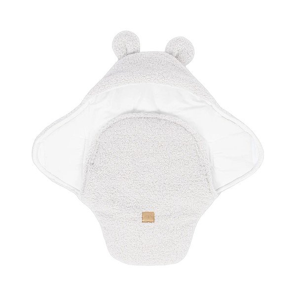 Rożek niemowlęcy z materiału sherpa w kolorze kości słoniowej 45x80 cm – Meowbaby-image-2