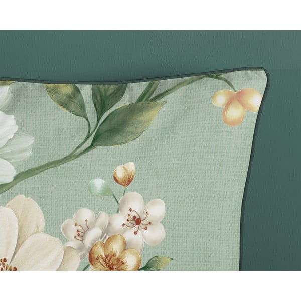 Zielona pościel jednoosobowa z satyny bawełnianej 140x220 cm Sizena – Descanso-image-3