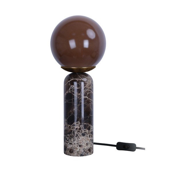 Ciemnobrązowa marmurowa lampa stołowa (wysokość 38 cm) Lazio Sphere – Leitmotiv