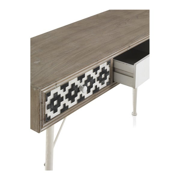 Konsola z czarno-białymi detalami i 3 szufladami Geese Rustico Geometric-image-1