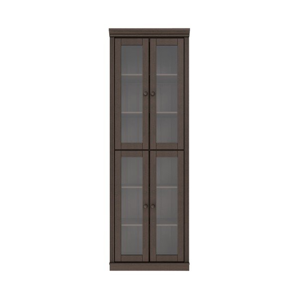 Ciemnobrązowa witryna z litego drewna sosnowego 74x223x37 cm Anita – Støraa