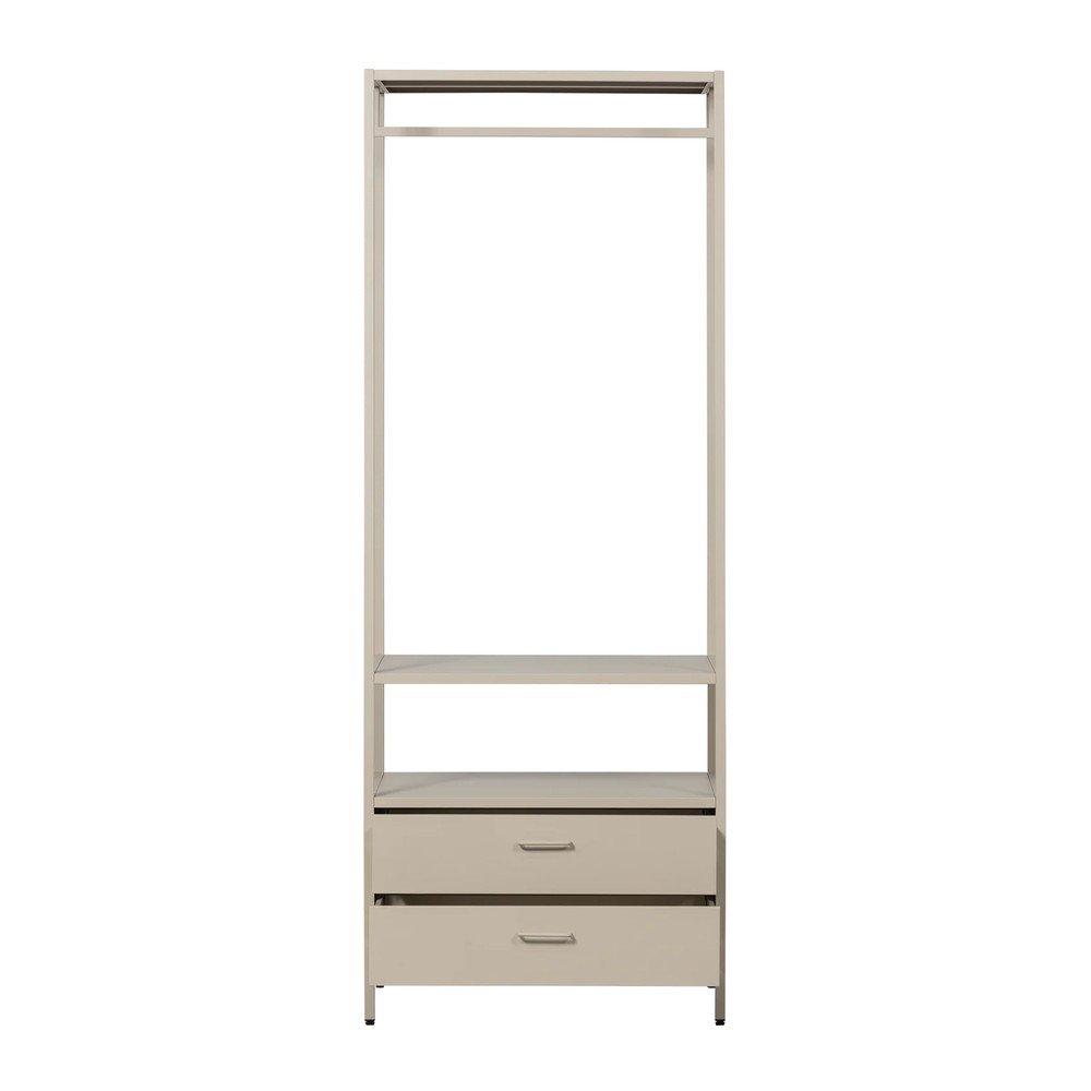 Beżowa metalowa szafa otwarta 70x185x54 cm Ferris – WOOOD (zdjęcie 4)