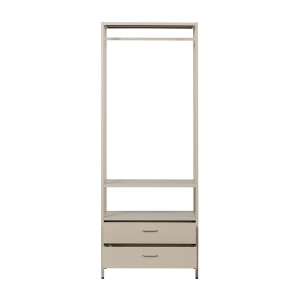Beżowa metalowa szafa otwarta 70x185x54 cm Ferris – WOOOD-image-3