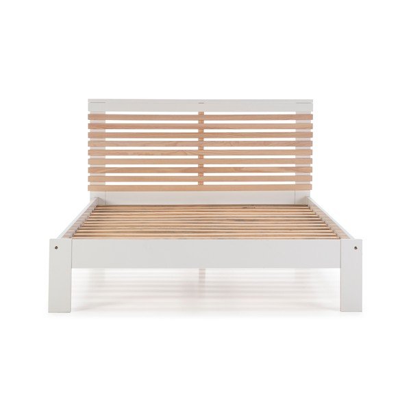 Białe łóżko dwuosobowe ze stelażem 140x190 cm Vectra – Marckeric-image-2