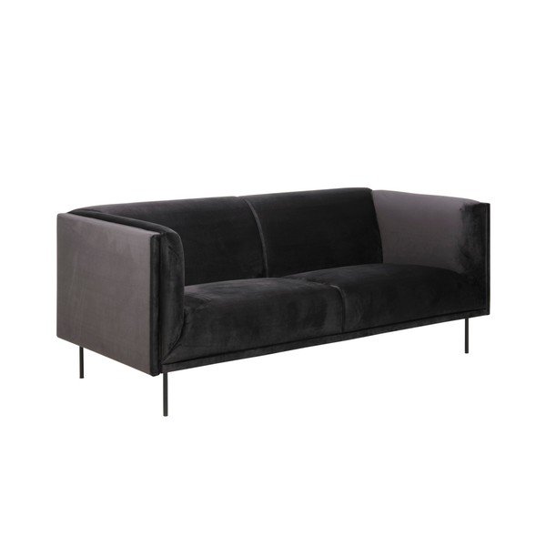 Antracytowa aksamitna sofa Actona Nevada-image-1