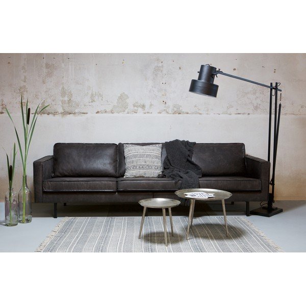 Czarna sofa z imitacji skóry 277 cm Rodeo – WOOOD-image-1