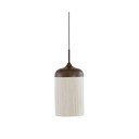 Ciemnobrązowa lampa wisząca z tekstylnym kloszem ø 22 cm Dania – Light & Living