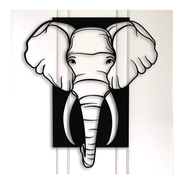 Czarna metalowa dekoracja ścienna Elephant